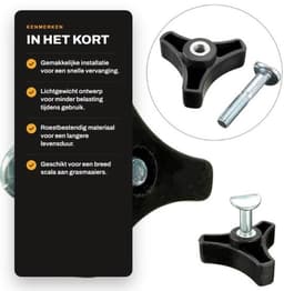 Grasmaaier Handvat Vervangingsset - 2x Moeren/Bouten - 8mm Draad - Lichtgewicht/Stevig - Duurzaam/Antiroest - Moeren En Bouten — thumbnail 2