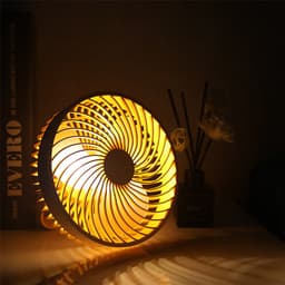 Campingventilator met verlichting, oplaadbare USB-bureauventilator, draagbare kleine ventilator voor in de tent — thumbnail 4