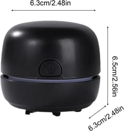 Mini bureaustofzuiger, sterke zuigkracht en laag geluidsniveau, compact tafelstofzuiger voor bureau, keuken, gameroom, school en studentenkamer（Zwart） — thumbnail 3