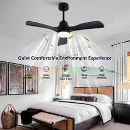 HAUSS SPOLE Plafondventilator Met Verlichting – 42 Inch – Omkeerbare DC-Motor En Afstandsbediening – ABS – Zwart – Voor Woonkamer En Slaapkamer — thumbnail 5