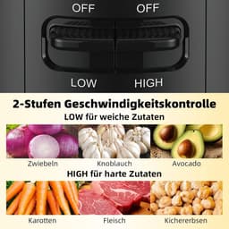 SnelShoppen - Krachtige 400W Keukenmachine met 2 Snelheden & Pulsefunctie | 4 RVS Messen & Klopper | 0.95L Afneembare Kom voor Hakken, Mengen, Emulger — thumbnail 5