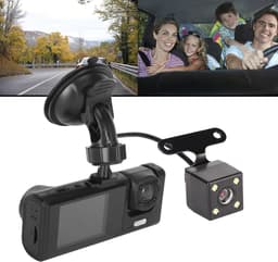 Dashcam met 3 Lenzen - Autorijrecorder Drievoudige Camera - Veilige Autoritten - IR-nachtzicht Binnen - 2 inch LCD - Zwart — thumbnail 5