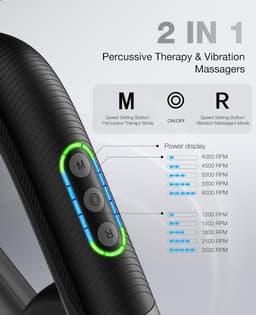 SnelShoppen - 3-in-1 Massage Gun - Diepe Weefselmassage - 16 mm Amplitude - Hoge Frequentie Vibration Therapie - Spier- en Skeletpijn Verlichting — thumbnail 3