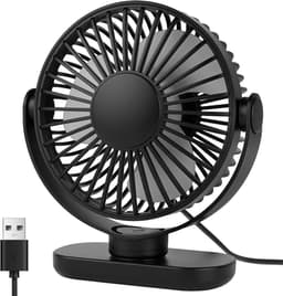 Solvix tafel ventilator geluidloos - Tafelfan - Zwart - 360° Rotatable - Ultra-stil - Voor Thuis en Kantoor — thumbnail 1