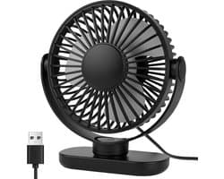 Solvix tafel ventilator geluidloos - Tafelfan - Zwart - 360° Rotatable - Ultra-stil - Voor Thuis en Kantoor — afbeelding 1