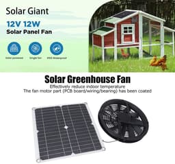 Zonnepaneel Ventilator - Ventilatieset Solar - Kleine Ruimtes Ventileren - Metalen Veiligheidsrooster - 25 cm Ventilator - Zwart — thumbnail 5