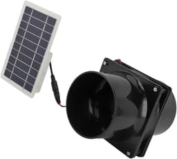 Zonne-afzuigventilator - Zonne-ventilator Afzuiger - Ruimte Ventileren - Energiezuinig - 19D x 13B x 13H cm - Zwart — thumbnail 4
