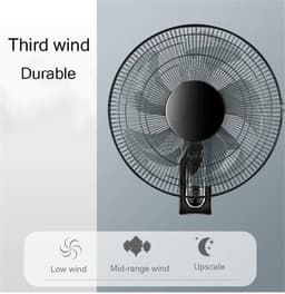 Wandventilator - Ventilator - Koelte Creëren - Stille Werking - 46 cm - Zwart — thumbnail 2
