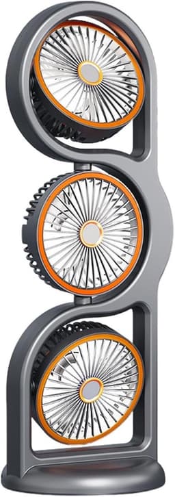Tafelventilator - Bureauventilator Persoonlijke ventilator - Persoonlijke koeling - 360 graden draaibaar - 155 x 155 x 455 cm - Grijs — thumbnail 1
