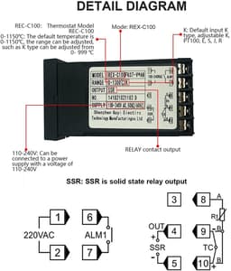 Omgoods- Thermostaat Digitale PID-controller - Temperatuurmeter - Temperatuurregelaar - Slimme Thermostaat - Hoge Precisie - AC110V-240V — thumbnail 3