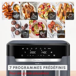 Airfryer Dubbele Mand - Heteluchtfriteuse Dubbele Airfryer - Gezinsmaaltijden Bereiden - Synchroon Koken - 11 Liter - Zwart — thumbnail 4