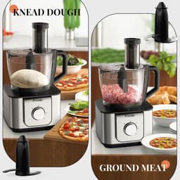 SnelShoppen - Multifunctionele Keukenmachine 1100 W met 3 Snelheden, Pulsfunctie, 3,2L Hakmolen, 1,5L Mixer, Kneedmachine, Citruspers, Rasp en Omkeerb — thumbnail 5