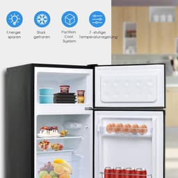 Koelkast met vriesvak - Koel-vriescombinatie - Keuken organiseren - Onzichtbare deurgreep - 85 liter - Zwart — thumbnail 3