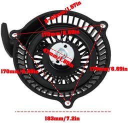 Terugslagstarter voor Grasmaaier - 170 mm Compatibel met Brast BRB-RM-21224 Power — thumbnail 5