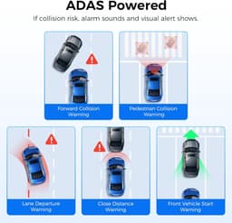 SnelShoppen - Dashcam Auto Voorkant Achterkant 4K+2,5K met WiFi, 3,19" IPS-scherm, 64-GB-kaart, GPS, 170° Groothoek WDR, Ondersteunt tot 256 GB (M550 — thumbnail 3