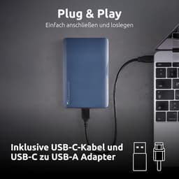 Externe Harde Schijf - Draagbare Opslag - Bestanden Opslaan - Inclusief Backup Software - 2 TB - Blauw — thumbnail 4