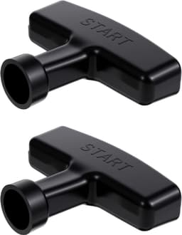 SnelShoppen - Pack van 2 Trekstartknoppen, Trekhandvat, Zwart Vervangingshandvat voor Grasmaaier en Kettingzaag, Duurzaam en Stevig, Tuinaccessoires, — thumbnail 1