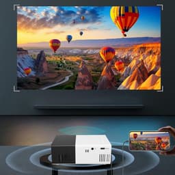 SnelShoppen - 1080p Projector, 100AnSi 6000Lm HD Draagbare Filmprojector met Correctie, Compact Ontwerp voor Thuisbioscoop en Buitenevenementen (EU St — thumbnail 4