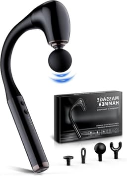 Massagepistool - Spierontspanningspistool - Herstel na training - 10mm diepe weefselmassage - 5 snelheden - Zwart — thumbnail 1