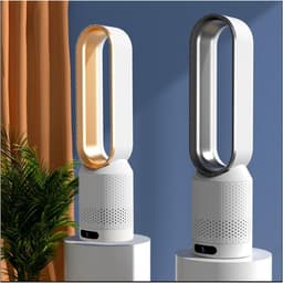 Bladeless Ventilator - Torenventilator Stil - Verkoeling Binnen - Met Afstandsbediening - 10x10x10mm - Wit — thumbnail 2