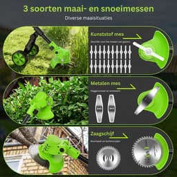 CRLYN® Grasmaaier Elektrisch - Grastrimmers met Accu - Groen — thumbnail 4