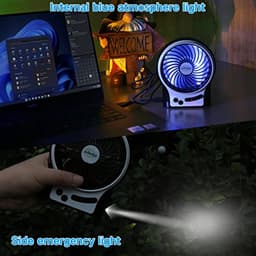 Draagbare Mini Bureauventilator met 3 Snelheden en Oplaadbare Batterij — thumbnail 3