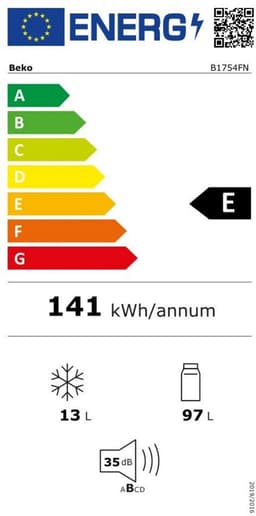 Beko | B1754FN | inbouw koelkast | 88 cm | Deur op deur — thumbnail 3