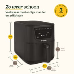 Cuisinart - Compact Max AFS80BL Airfryer - Heteluchtfriteuse XXL 7,6 L 2000W - Tot 8 porties - 7 programma's - Keramische antiaanbaklaag - Zwart — thumbnail 4