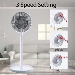 Mobiele Staande Ventilator met Oscillatie en 3 Snelheden - 50 W - 7 Inch - Perfect voor Slaapkamer en Thuis — thumbnail 4