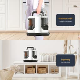 Tapijtreiniger – Handstofzuiger – Vlekverwijderaar – Meubelreiniger – Auto Stofzuiger – Krachtige 750W Motor – Max 15KPa Zuigkracht – Met Snoer – Lichtgewicht & Draagbaar – Grote Watertank — thumbnail 5