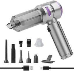 4-in-1 Draadloze Handstofzuiger met 22.000 Pa Zuigkracht, Auto Stofzuiger, Stofblazer en Opblaasfunctie voor Thuis en Auto - Zakloos Ontwerp met HEPA Filter — thumbnail 1