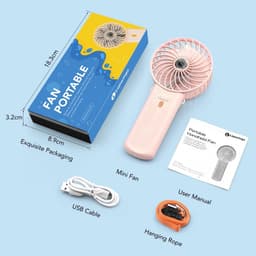 Mini Draagbare Ventilator - USB Oplaadbaar, 4 Snelheden, Heel Stil en Opvouwbaar voor Thuis, Kantoor en Reizen — thumbnail 5
