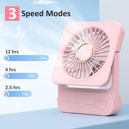Draagbare Mini Ventilator met Stille Motor, 3 Snelheden en Verstelbare Hoek voor Kantoor en Thuis — thumbnail 1