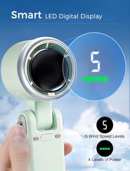 Draagbare Mini Ventilator met 5 Windstanden - Oplaadbaar en Compact — thumbnail 5
