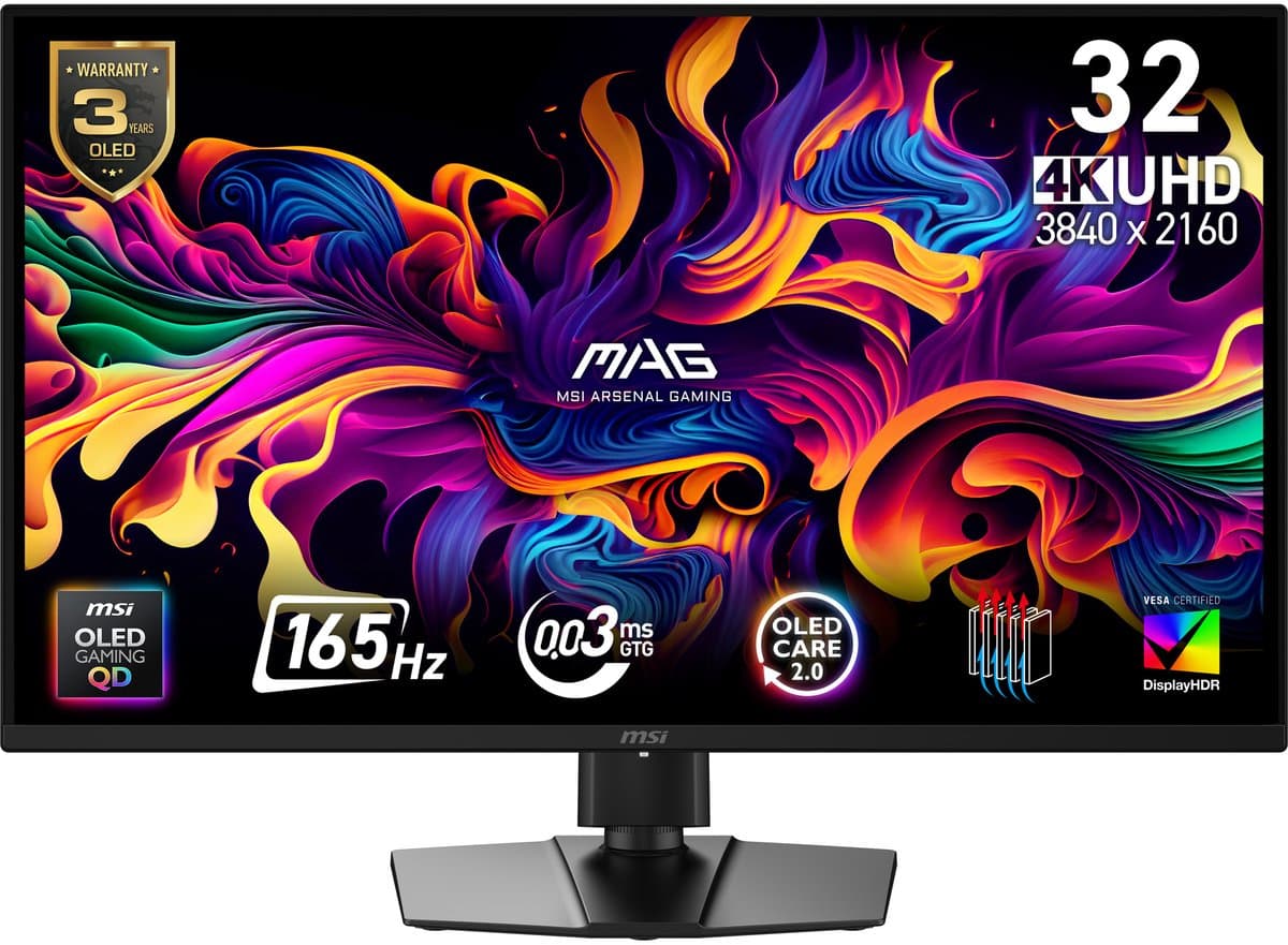 MSI MAG 322UP QD-OLED E16 computer monitor 80 cm (31.5") 3840 x 2160 Pixels 4K Ultra HD Zwart — afbeelding 1