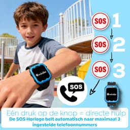 Wiesba WB40 - smartwatch kinderen - gps horloge kind - kinderhorloge bellen - gps tracker kinderhorloge - kinderhorloge met gps - kinderhorloge - Blauw — thumbnail 5