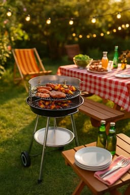 Stalen Tuin Gril 75x47cm met Plank, Roosters & Wielen — thumbnail 3