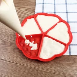 Siliconen Wafelvormen Set voor Airfryer - Hartvormig - 4 en 5 Putjes - Rood - Bakvormen voor Wafels, Muffins en Cake - Creatief Bakken — thumbnail 11