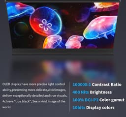 Draagbare 4K OLED Monitor - 13,3 inch Touchscreen met Stylus Pen Ondersteuning - Full HD Mobiele Display voor Laptop en PC — thumbnail 5