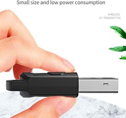 Provium Bluetooth 5.0 audio adapter transmitter - draadloze headset 3.5mm aux verbinding - voor o.a. laptop - PS4 en headset - zwart — thumbnail 4