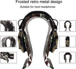 Houten Omega hoofdtelefoonstandaard voor over-ear hoofdtelefoon - veganistisch leder - gaming headset standaard - bureaudisplay hanger - Sordin Walker's HyperX SteelSeries - Camo — thumbnail 5