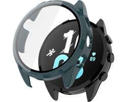 Watch case screenprotector - hoesje - gehard glas - geschikt voor Garmin Forerunner 165 - groen