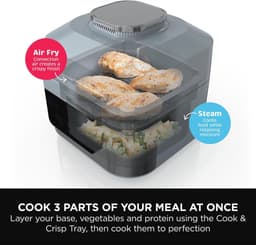 10-in-1 Snelkook & Air Fryer, 5,7L, Snel Maaltijden, Stoom, Grill, Bak, Rooster en Meer — thumbnail 6