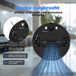 Denver Robotstofzuiger met Laadstation - Smartphone TUYA App - Gyroscope Navigatie - Geschikt voor Huisdierharen - RVC125 — thumbnail 5
