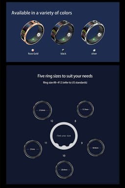 WizBay Premium Select® Smart Ring Color LED Zilver - Maat 12 - Hartslag Slaap Zuurstof - Gesture - Multi Sport Modi — thumbnail 5