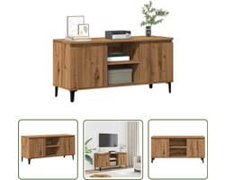 vidaXL Salontafel - Tv-meubel - Tv-meubel 102x35x50 cm bewerkt hout artisanaal eikenkleur - Houten Tv-kast - Opbergruimte - Televisie Tafel