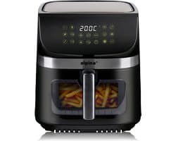 alpina Airfryer XXL - Heteluchtfriteuse 9L - Air Fryer 6 Personen en Meer - Heteluchtoven met Digitaal Touchscreen - Instelbare Temperatuur 60 tot 200 Graden - 8 Kookprogramma's