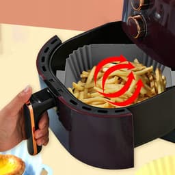 2 x Airfryer bakplaat - Dubbele uittrekmand - 16,3*16,3 cm - Grijs - Siliconen hittebestendige mal met handgrepen aan beide zijden — thumbnail 6