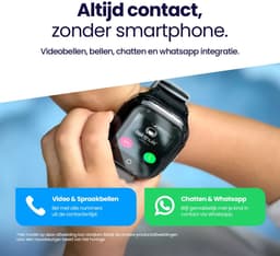 Qlokkie Kiddo Mini - GPS horloge kind - Smartwatch kinderen - GPS tracker kind met nauwkeurige locatiebepaling - GPS horloge kind met simkaart - Stel veilige zones in - SOS functie - Blauw — thumbnail 4