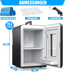KESSER® K-MKS-2076 - Mini-koelkast - 15 Liter - AC DC 220-240V en 12V - Verwarmingsfunctie - Zwart — thumbnail 20
